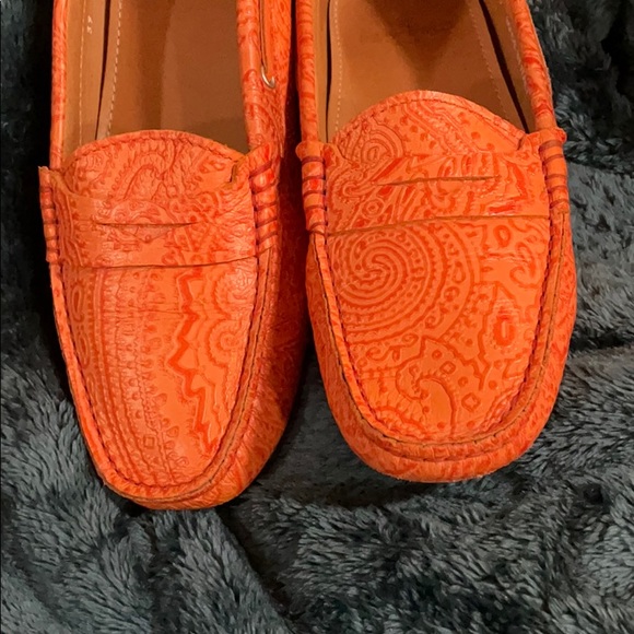 Orange Leather Etro Loafers - Picture 4 of 7